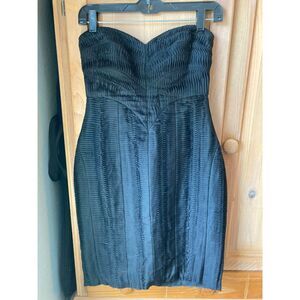 BCBG Maxazria | Black 100% Silk Textured Cocktail Dress | Size 2